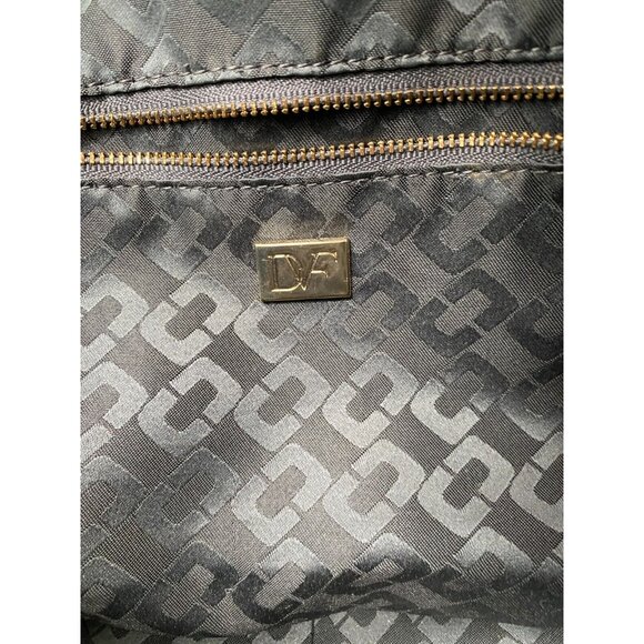 DIANE VON FURSTENBERG Courier Rail Black Quilted Leather Large Tote Purse Bag - Picture 4 of 16